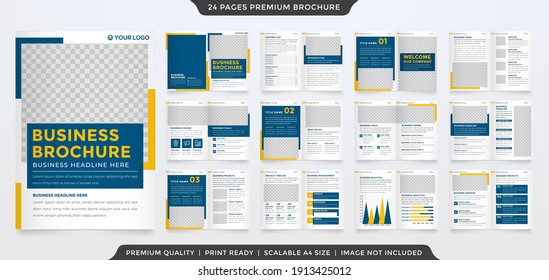 business bifold brochure template design with minimalist style and clean concept use for business annual report and presentation