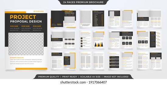 business bifold brochure template design with minimalist layout and modern concept use for annual report