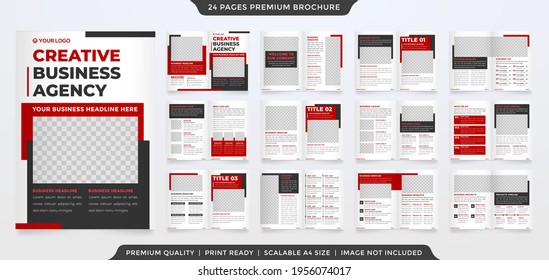 business bifold brochure template design with minimalist and modern style use for business profile