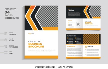 Diseño de plantillas de folletos de doble uso, diseño de plantillas de folletos de negocios mínimo, diseño de folletos de negocios creativos, informe anual, perfil de empresa y diseño de plantillas de perfil de negocio.eps
