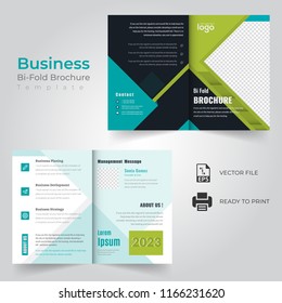 Business bi-fold brochure Template or magazine cover design vector template
