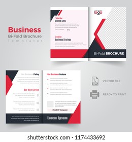 Business bi-fold brochure Template or magazine cover design vector template
