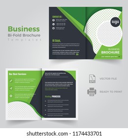 Business bi-fold brochure Template or magazine cover design vector template
