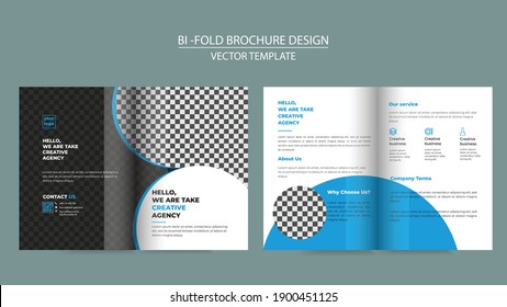 Business bi-fold brochure Template or magazine cover design vector template