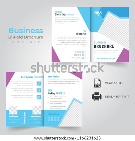 business bifold brochure template magazine cover stock vector