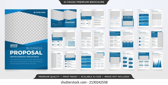 Business Bifold Brochure Template With Minimalist And Layout Use For Presentation And Portfolio