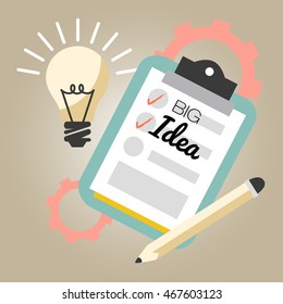 Business big idea graphic design, vector illustration