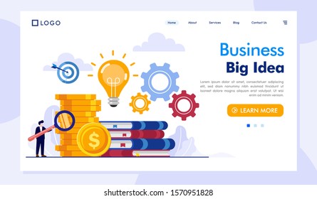 Business big idea landing page website illustration vector flat design 