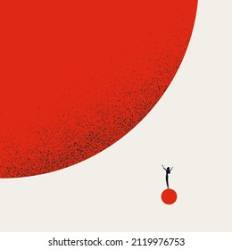 Business big success vector concept. Symbol of emancipation, achievement, accomplishment. Minimal design eps10 llustration