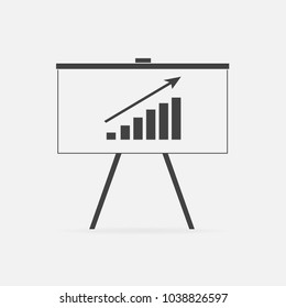 Business billboard vector icon with graphic. Business blackboard.