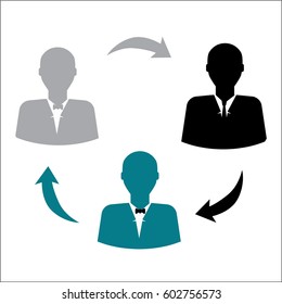 Business black blue icon 