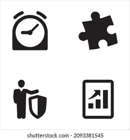 Business Black Icon Set 4