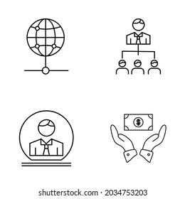 vector de icono de línea negra empresarial