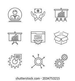 Business black line icon vector