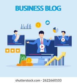 Business blogging ilustração conceito vetorial.