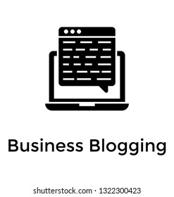 Business blogging solid icon design 