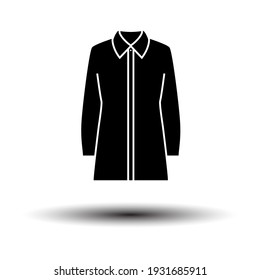 Business Blouse Icon. Black on White Background With Shadow. Vector Illustration.