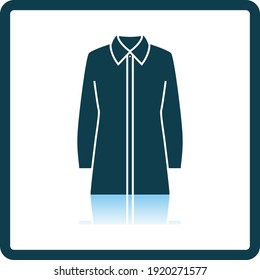 Business-Blouse-Symbol quadratisches Schattenreflektionsdesign. Vektorgrafik.