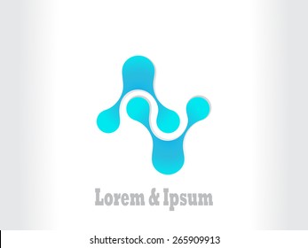 Business blue abstract logo with geometric elements background  infinity 