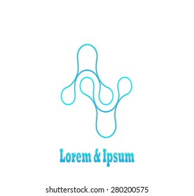 Business blue abstract logo with geometric elements background infinity 