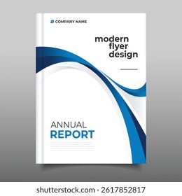  business blue annual report cover template flyer design