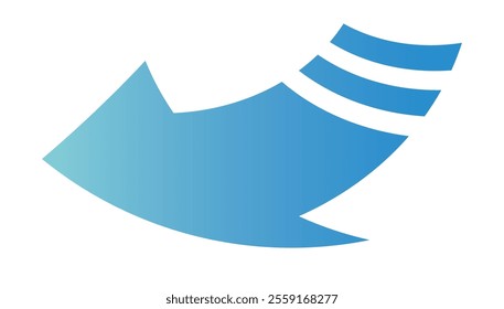 business blue gradient left-facing arrow clipart