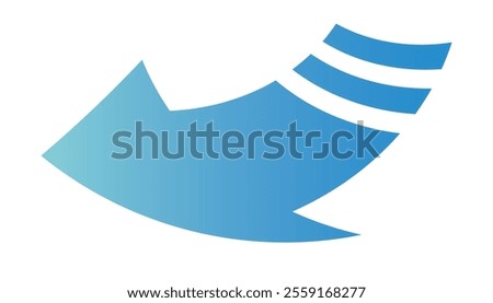 business blue gradient left-facing arrow clipart