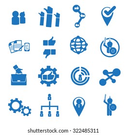 business blue icon set 