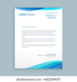 Business Blue Wave Letterhead Design