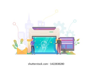 Business Blueprint Vector Concept Illustration, Suitable for web landing page, ui, mobile app, editorial design, flyer, banner, and other related occasion