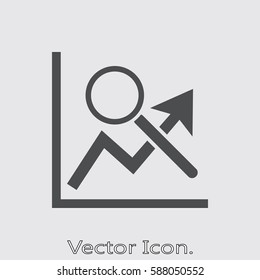 Business board chart presentation and results of graphic research. Icon isolated sign symbol and flat style for app, web and digital design. Vector illustration.