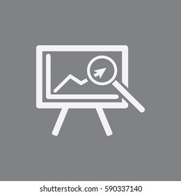 Business board chart presentation and results of graphic research. Icon isolated sign symbol and flat style for app, web and digital design. Vector illustration.