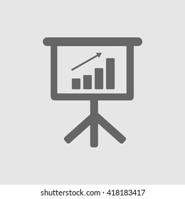 Business board chart presentation. Simple isolated graph meeting. Success symbol.