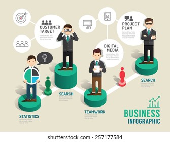 Business Board Game Concept Infographic Step To Successful,vector Illustration