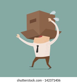 Business body with box  , eps10 vector format