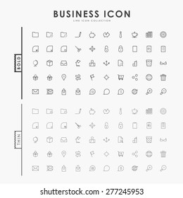 business bold and thin line icons