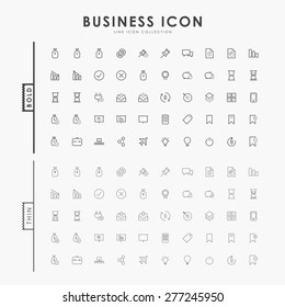 business bold and thin outline icons