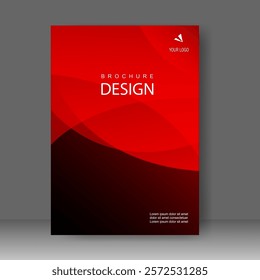 Business Book cover design red curve modern style for Brochure template, Poster, magazine. Vector illustration