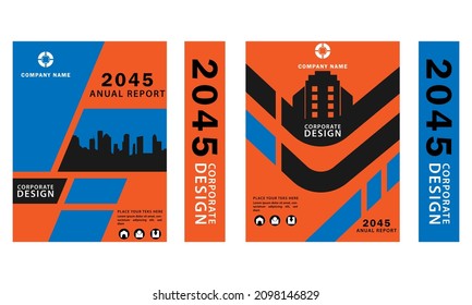Business Book Cover Design Template Office building background in A4. Can be customized with Brochures, Annual Reports, Magazines, Posters, Company Presentations, Portfolios, Flyers, Banners, Web