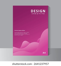 Business Book Cover Design Template in A4. Can be adapt to Brochure, Annual Report, Magazine,Poster, Corporate Presentation, print ready purple colour, Vector eps 10