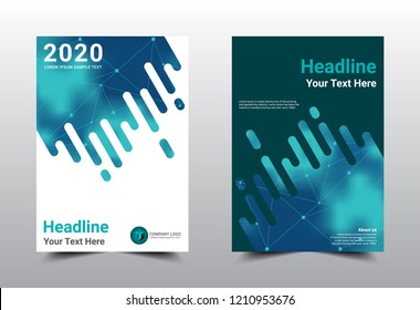 Business Book Cover Template Design. annual Report. Poster, Magazine, Brochure, Science technology concept for background, Flat style vector illustration artwork A4 size.