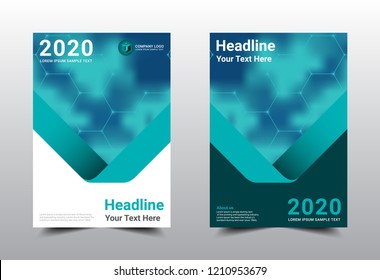 Business Book Cover Template Design. annual Report. Poster, Magazine, Brochure, Science technology concept for background, Flat style vector illustration artwork A4 size.