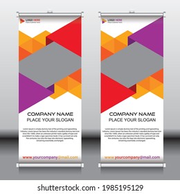 Business, Book Fair Sample Roll up banner with multi colors. Vector Template Roll up banner.