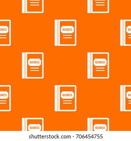 Business book pattern repeat seamless in orange color for any design. Vector geometric illustration