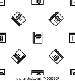 Business book pattern repeat seamless in black color for any design. Vector geometric illustration