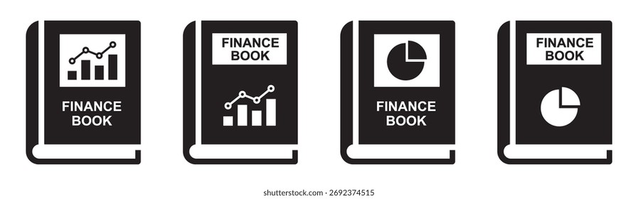 Icono de conjunto de libros de negocios, Ilustración vectorial