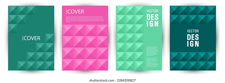 Diseño geométrico del conjunto de diseño de portada de folletos comerciales. Estilo suprematismo simple paquete de plantillas de álbum Eps10. Diseño de la cubierta A4 de los elementos geométricos de mosaico