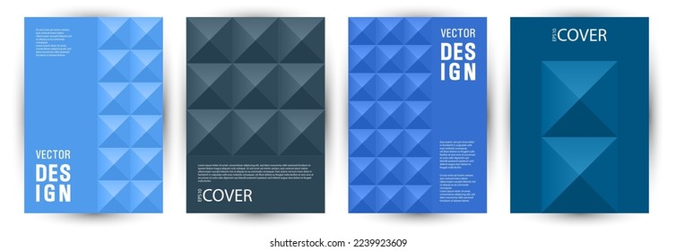 Business booklet front page layout bundle graphic design. Suprematism style abstract folder template bundle Eps10. Tile geometric shapes texture A4 cover design