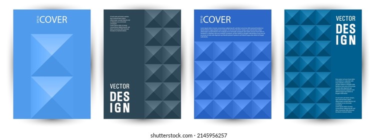 Business booklet front page template bundle A4 design. Suprematism style premium voucher layout bundle Eps10. Mosaic geometric elements composition A4 cover design
