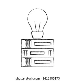 business books stacked bulb idea vector illustration